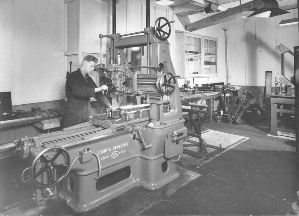 Boxford Man Using a Boxford Machine in the Early 1940s